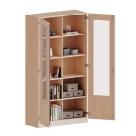 Schrank mit verglasten Türen, 5 OH, Türen mit Glaseinsatz, abschließbar, B/H/T 100x190x40cm 